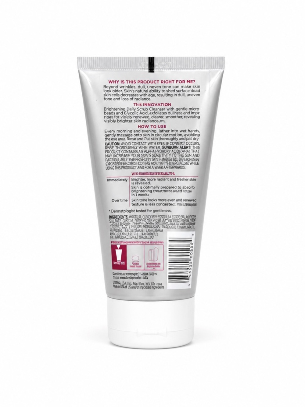 L’Oréal Paris Revitalift Bright Reveal Brightening Daily Scrub Cleanser 5 oz - Picture 2 of 2